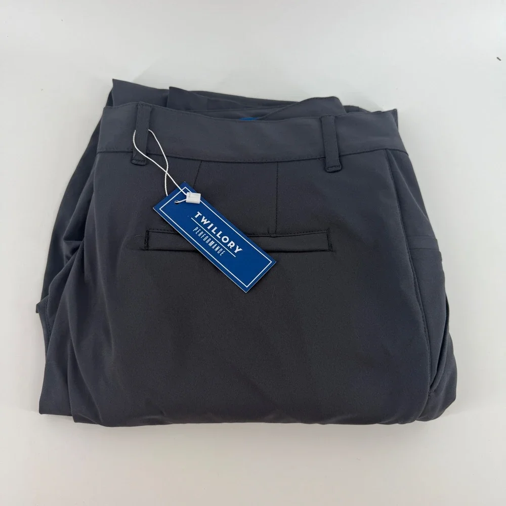 Twillory Performance Pants Mens 36x32 Tailored Fit Charcoal Grey Stretch Chino